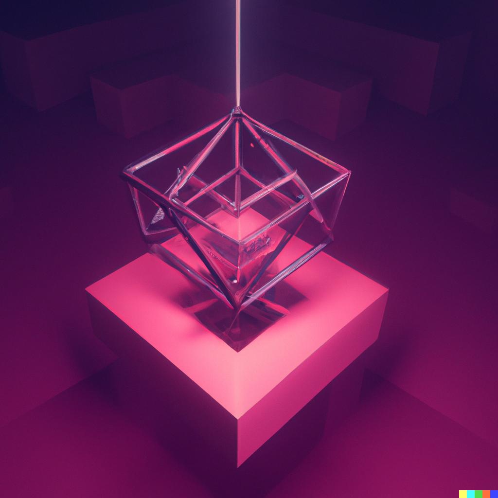 Image of a geometric shape on top of a pedestal