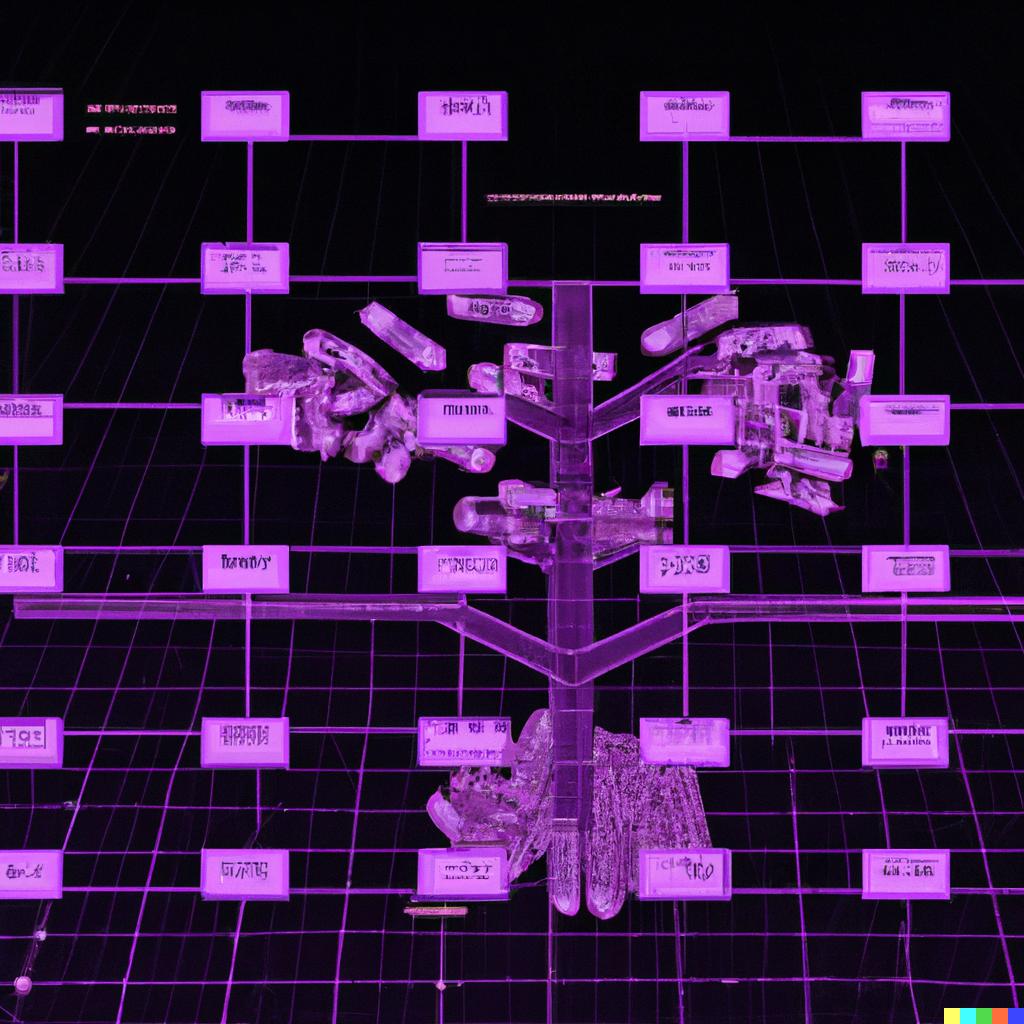 Image of a tree map of multiple data representing the design tokens of Mística