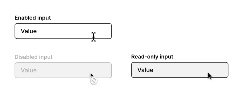 Fig. 3 - Enabled versus disabled and read-only states.